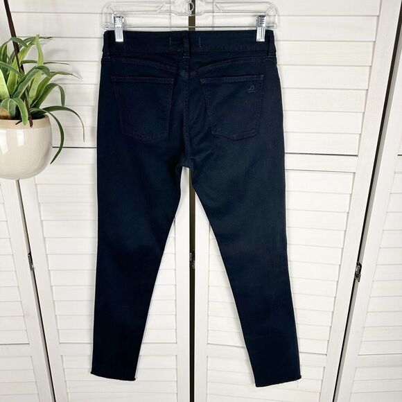 DL1961 Amanda Skinny Ankle Jeans Bombay Dark Wash Blue Raw Hem Womens Size 26 - Picture 5 of 10
